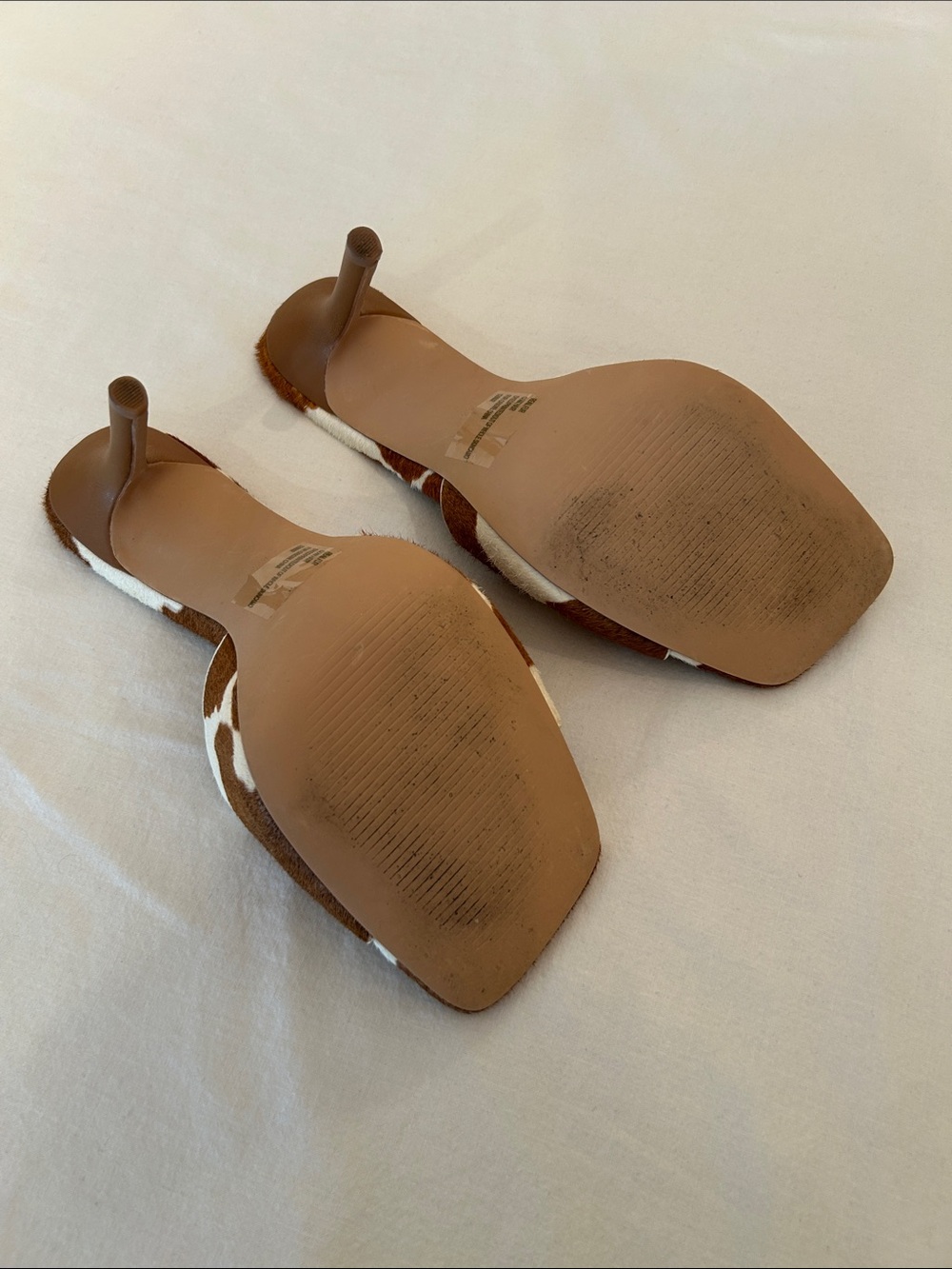 Steve Madden Brown and White Cowhide Mules - Picture 3 of 4